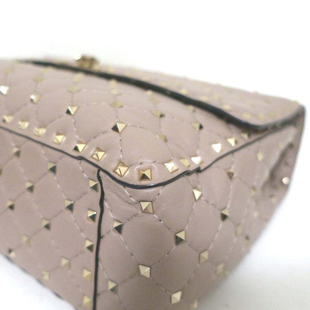 Valentino Large Rockstud Spike Chain Strap Bag Poudre Leather - Picture 9 of 11